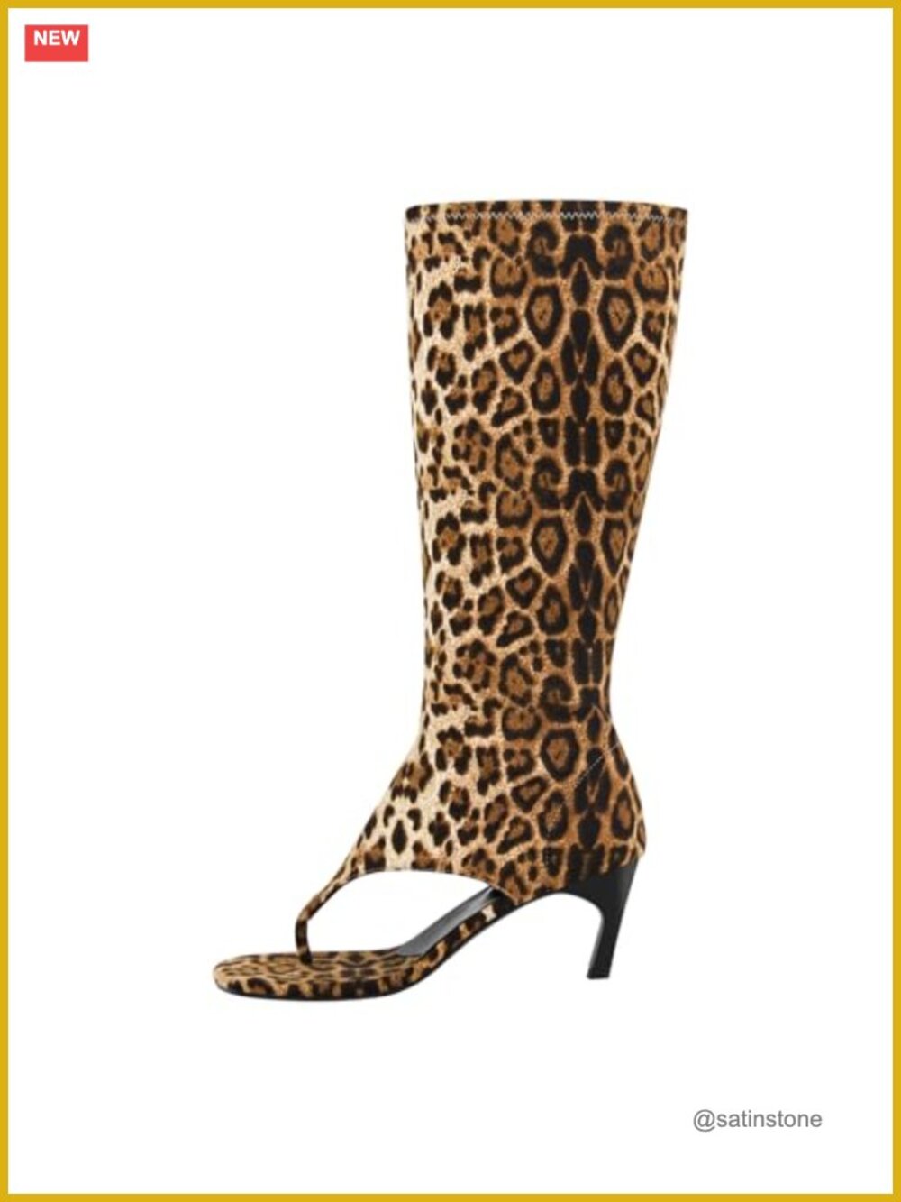 Knee High Thong Sandal Boots with Kitten Heels Open Toe Leather